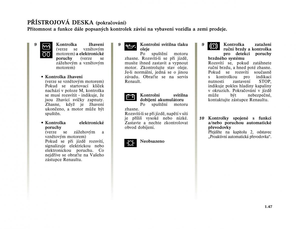 Renault Megane I 1 phase II navod k obsludze / page 53