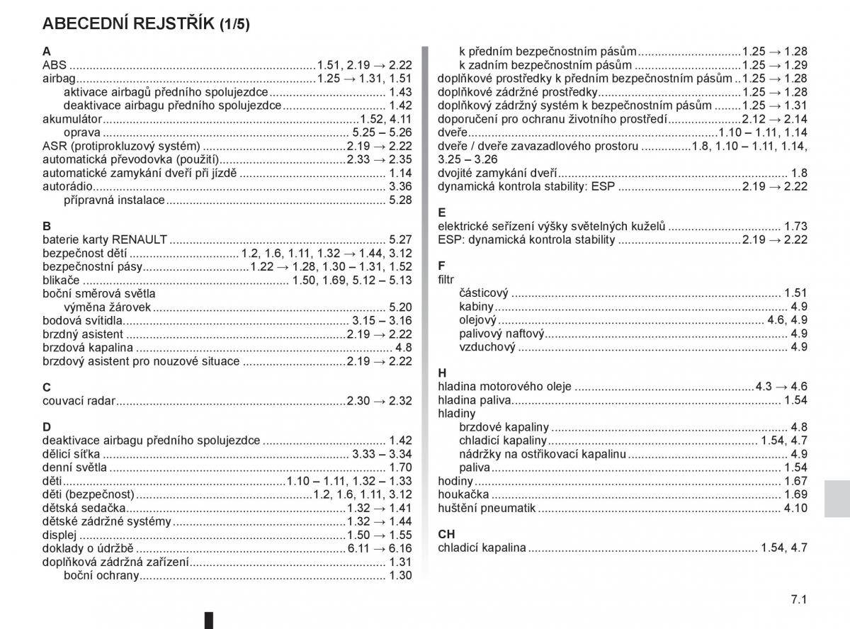 Renault Megane III 3 navod k obsludze / page 231