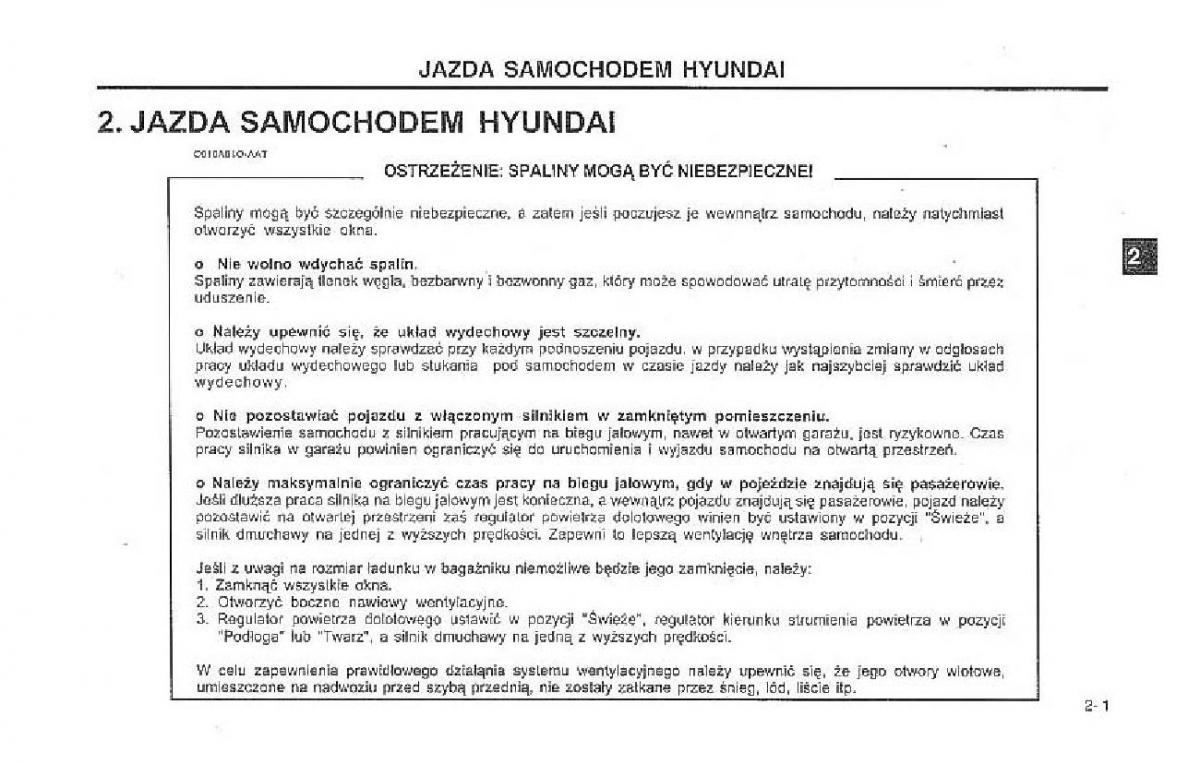 Hyundai Terracan Highlander instrukcja obslugi / page 106