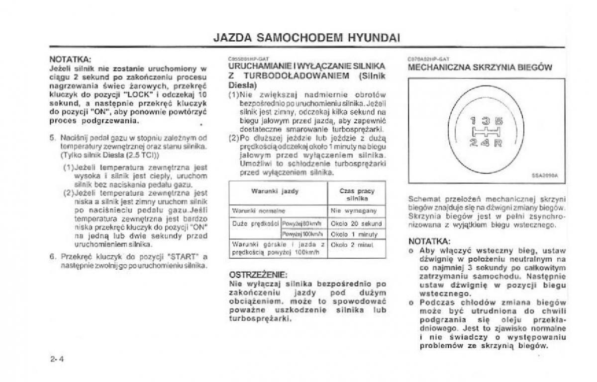 Hyundai Terracan Highlander instrukcja obslugi / page 109