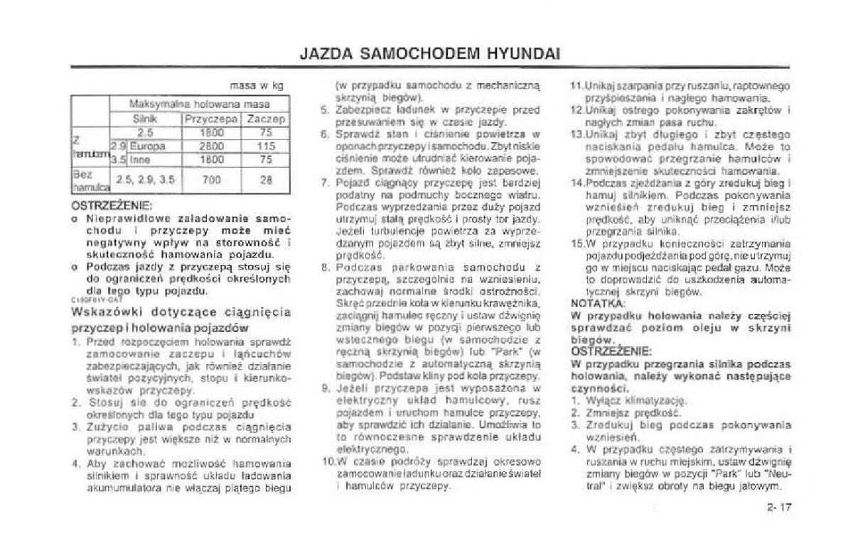 Hyundai Terracan Highlander instrukcja obslugi / page 122