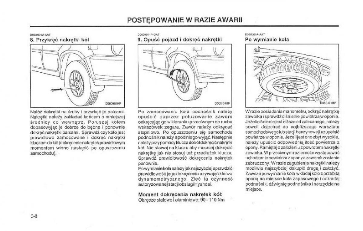 Hyundai Terracan Highlander instrukcja obslugi / page 130