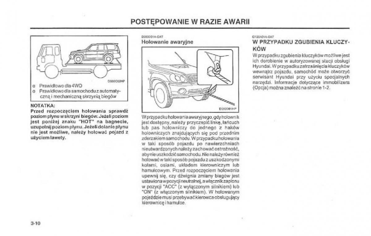 Hyundai Terracan Highlander instrukcja obslugi / page 132