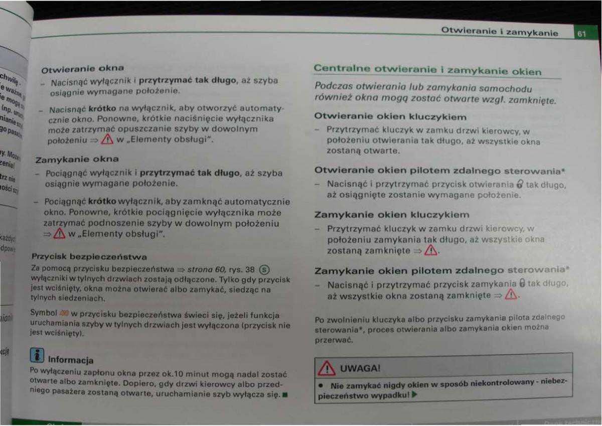 Audi A2 instrukcja obslugi / page 61