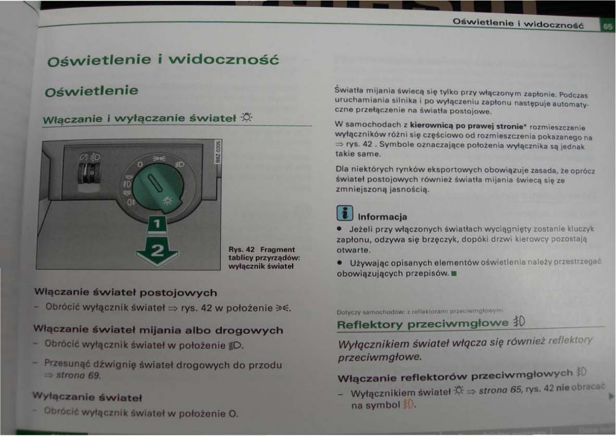 Audi A2 instrukcja obslugi / page 65