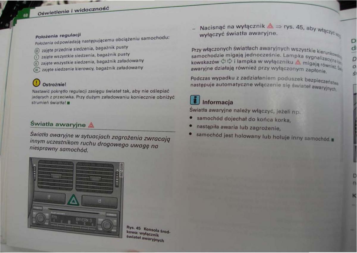 Audi A2 instrukcja obslugi / page 68