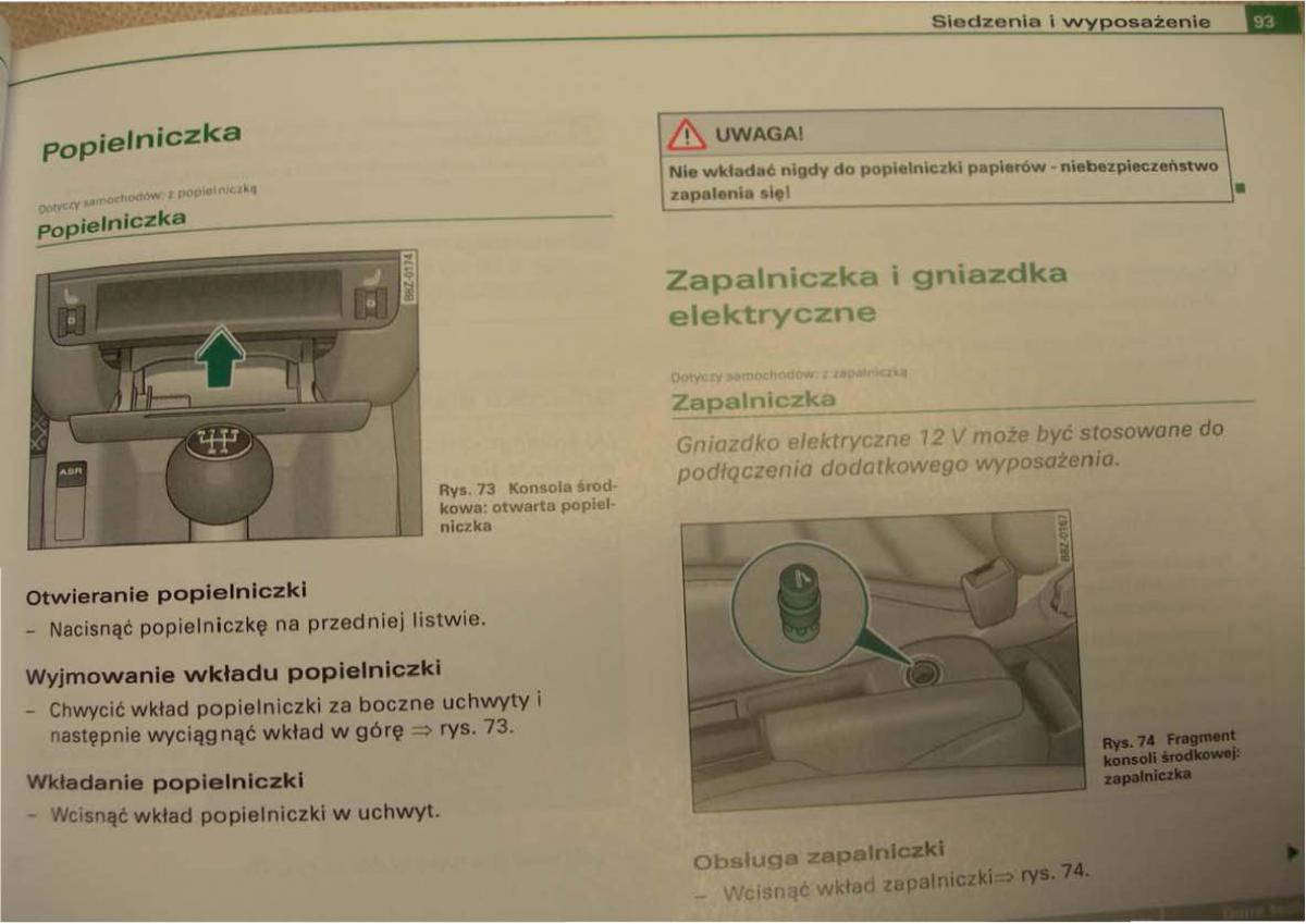 Audi A2 instrukcja obslugi / page 93