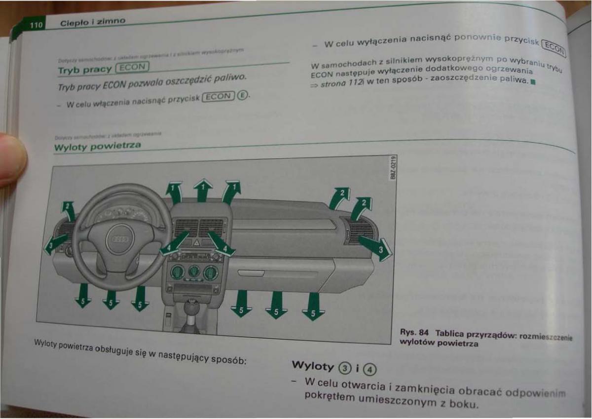 Audi A2 instrukcja obslugi / page 110