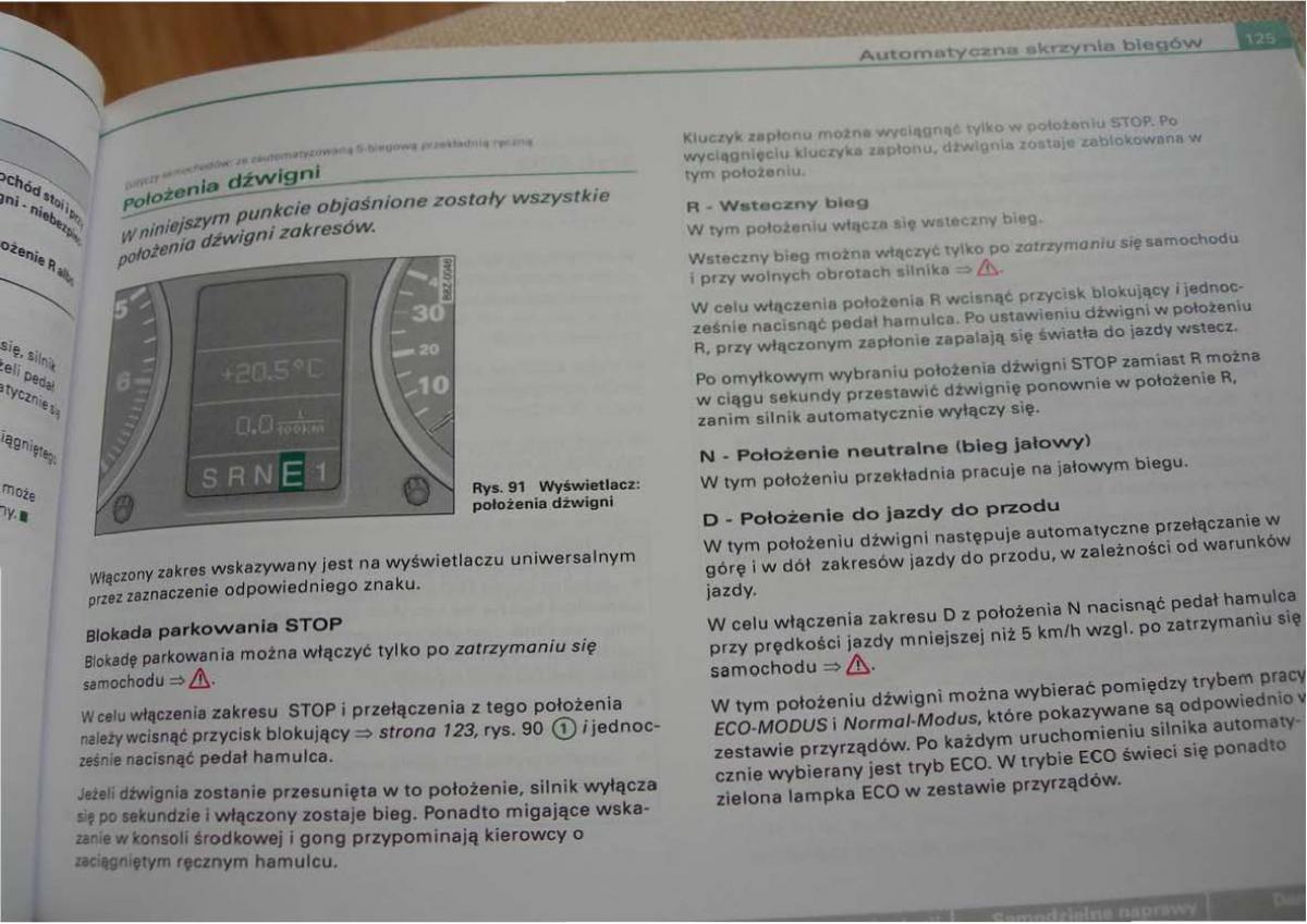 Audi A2 instrukcja obslugi / page 125