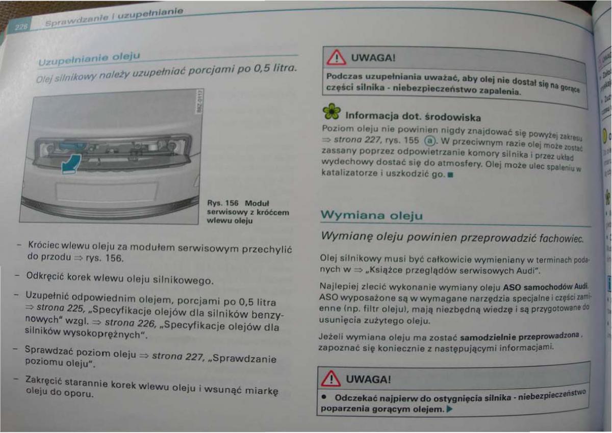 Audi A2 instrukcja obslugi / page 222