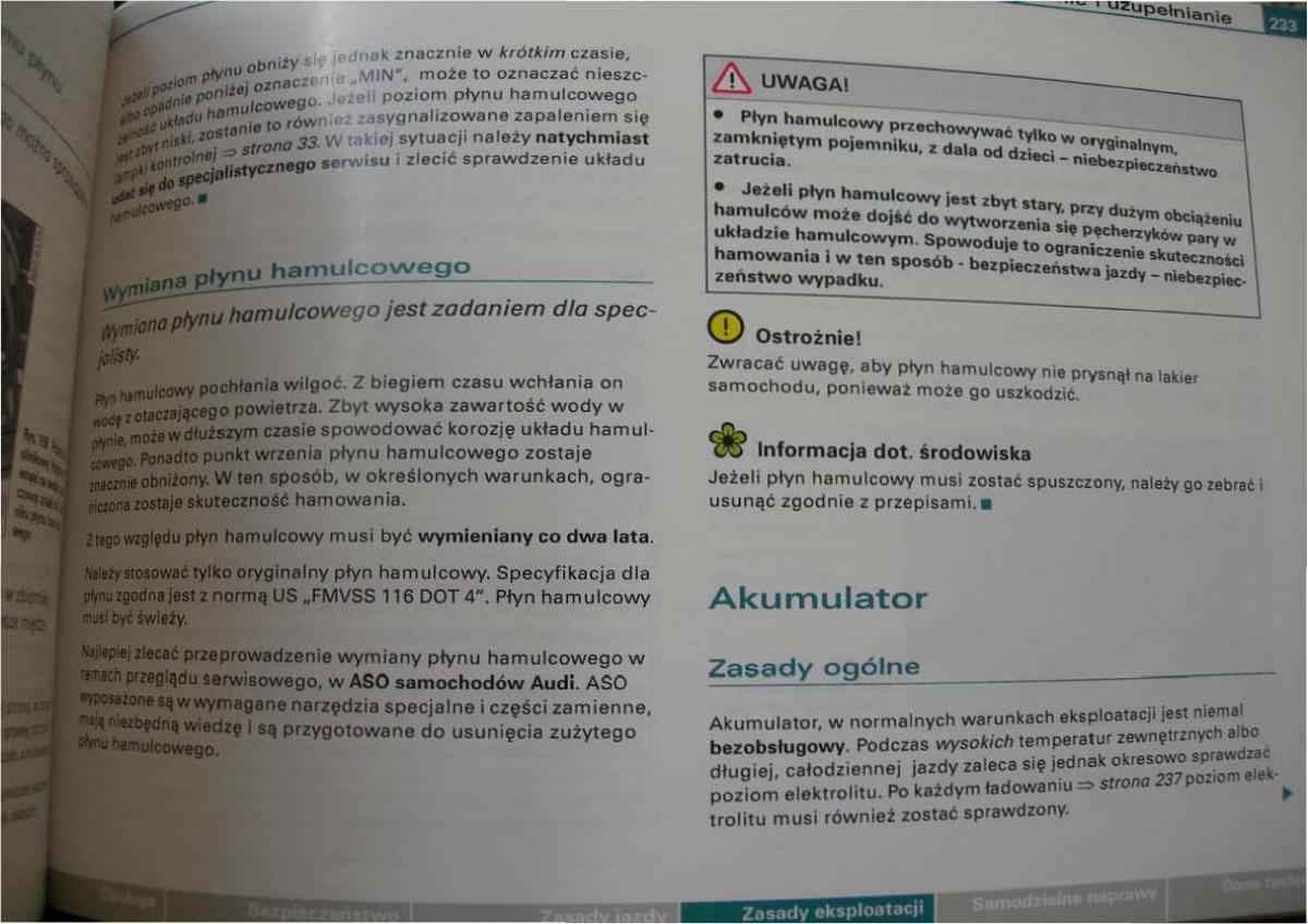 Audi A2 instrukcja obslugi / page 227