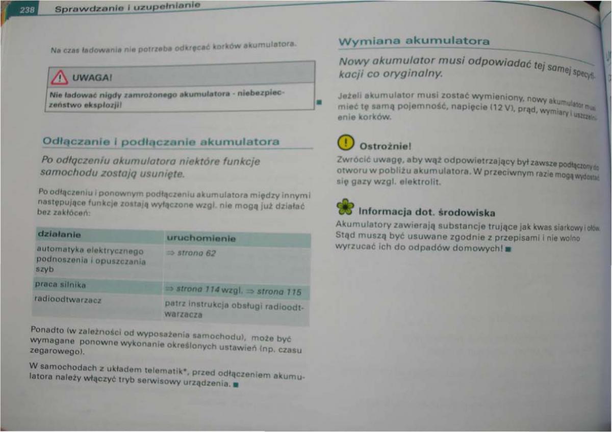 Audi A2 instrukcja obslugi / page 232