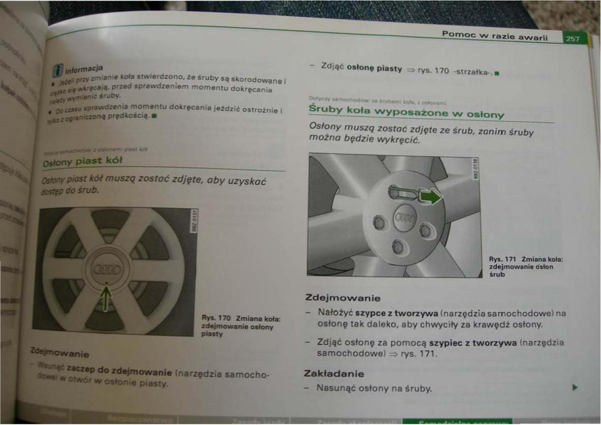 Audi A2 instrukcja obslugi / page 249