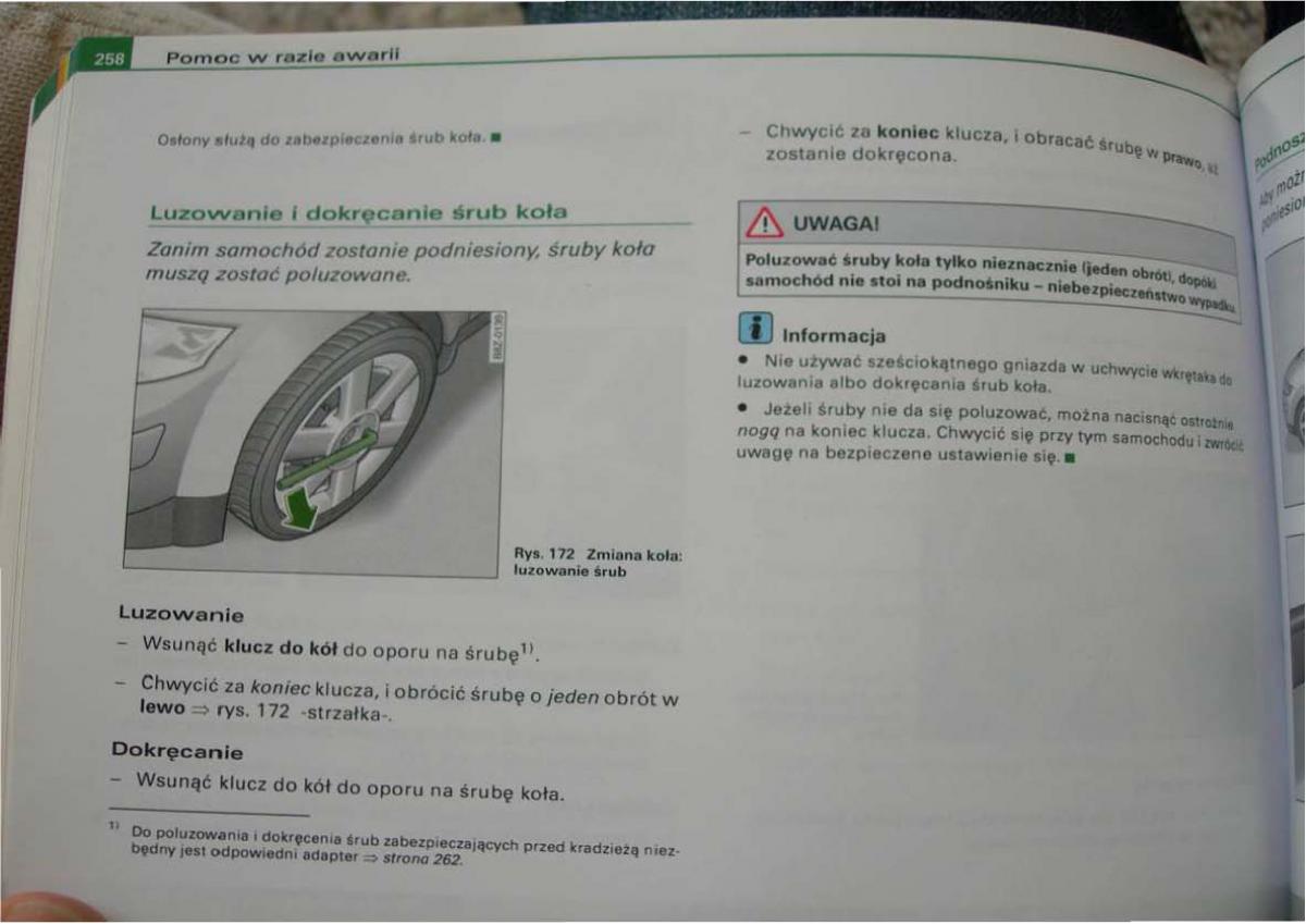 Audi A2 instrukcja obslugi / page 250