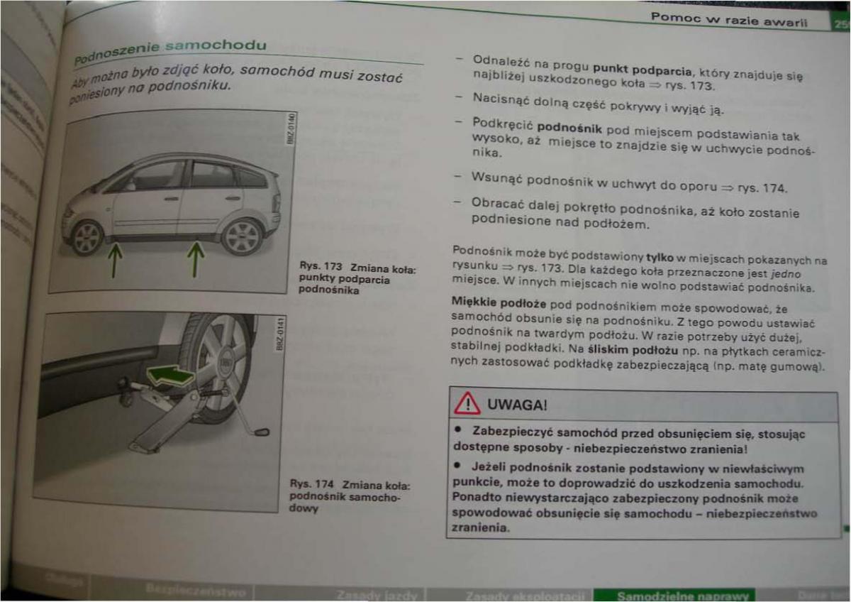 Audi A2 instrukcja obslugi / page 251