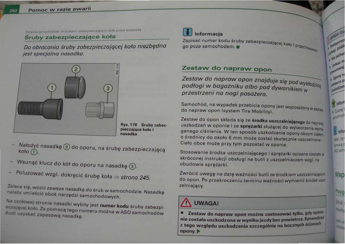 Audi A2 instrukcja obslugi / page 254