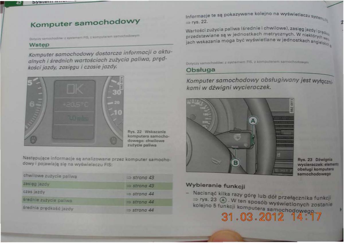 Audi A2 instrukcja obslugi / page 41