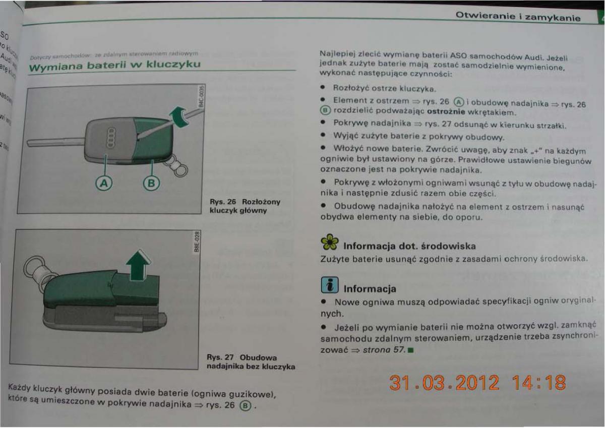 Audi A2 instrukcja obslugi / page 46