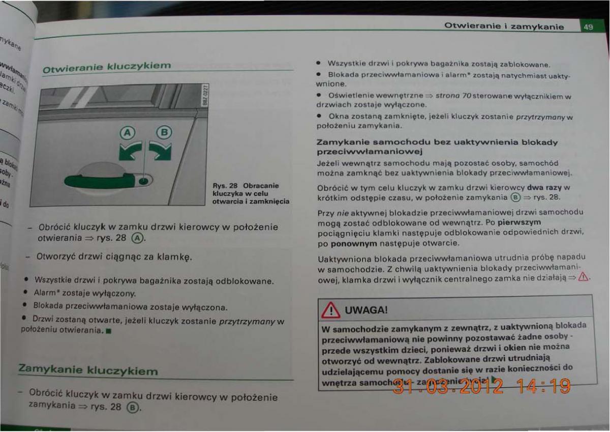 Audi A2 instrukcja obslugi / page 48