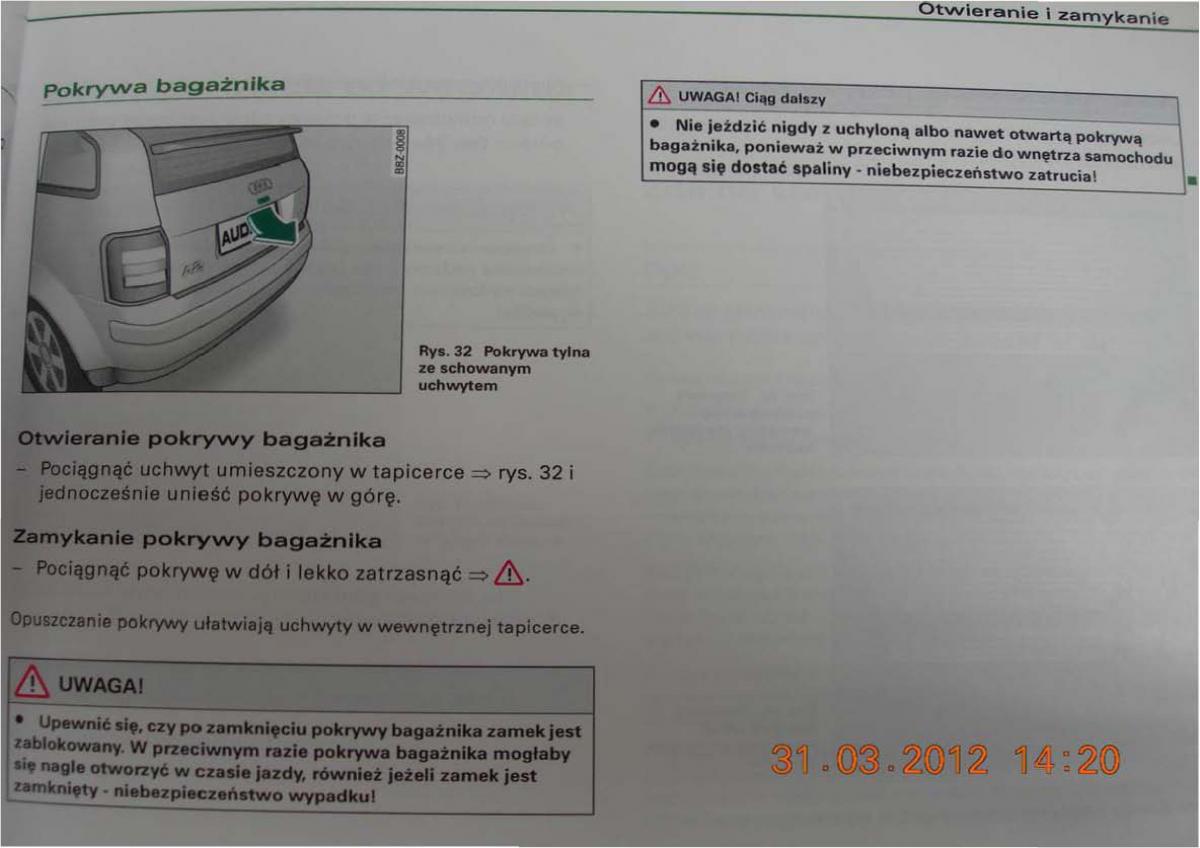 Audi A2 instrukcja obslugi / page 52