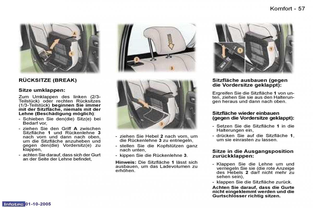 Peugeot 307 Handbuch / page 60