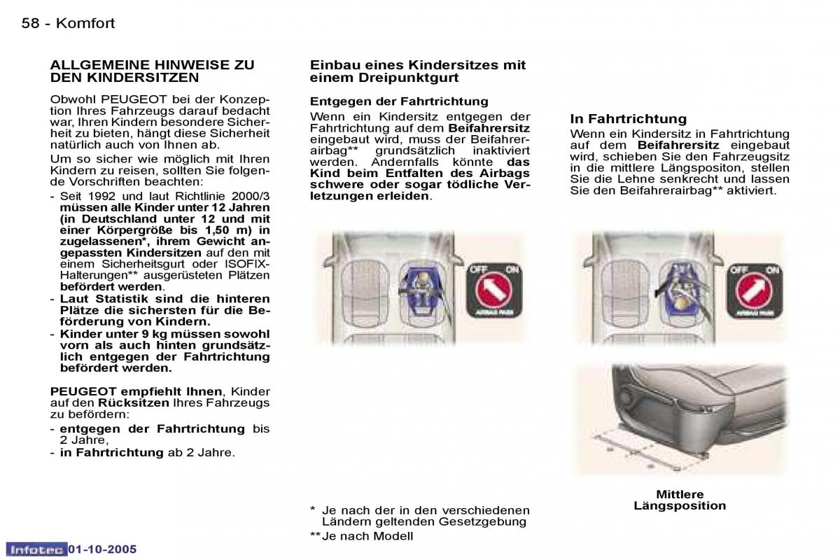 Peugeot 307 Handbuch / page 61