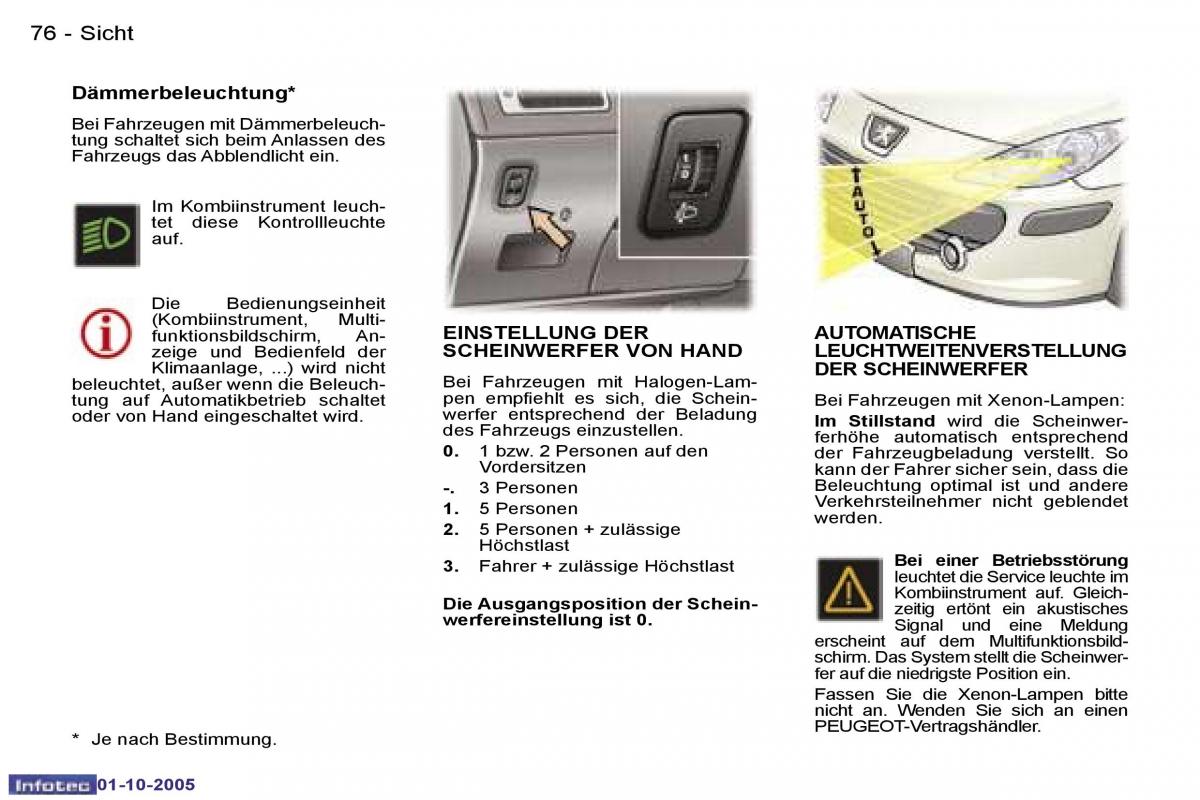 Peugeot 307 Handbuch / page 84