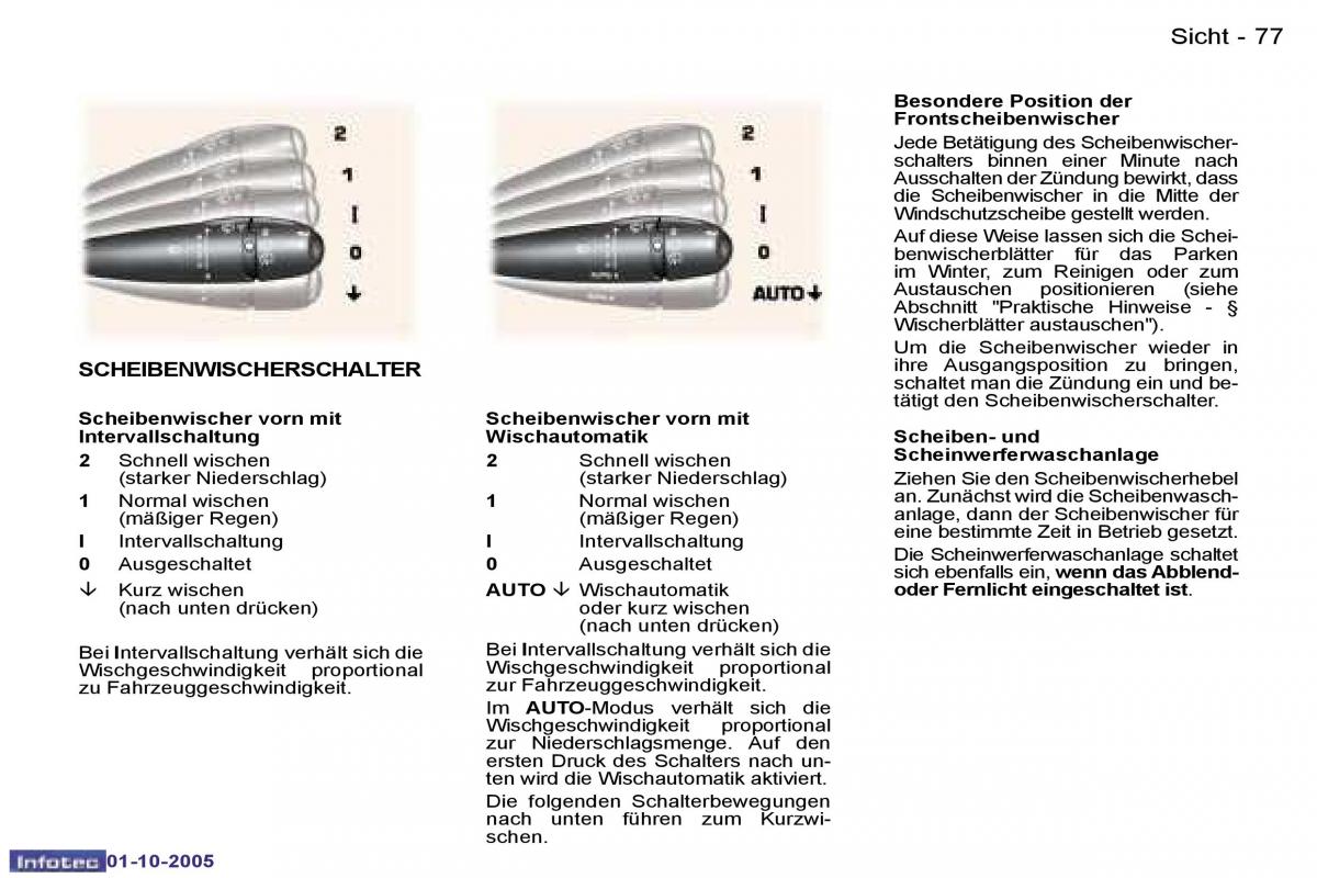 Peugeot 307 Handbuch / page 85