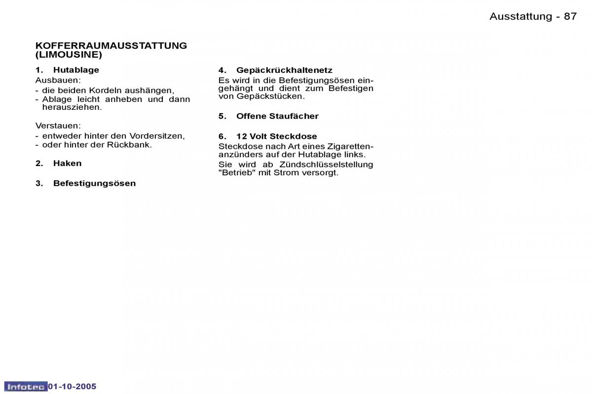 Peugeot 307 Handbuch / page 98