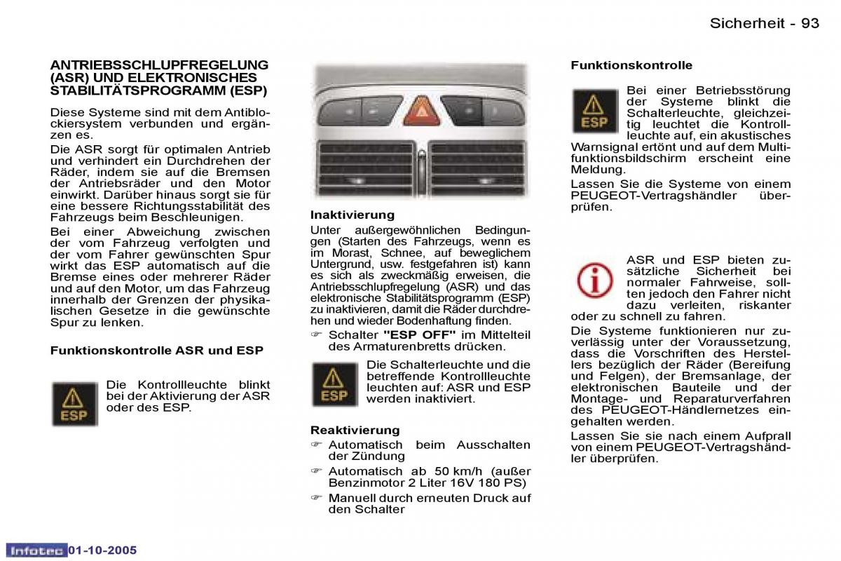 Peugeot 307 Handbuch / page 104