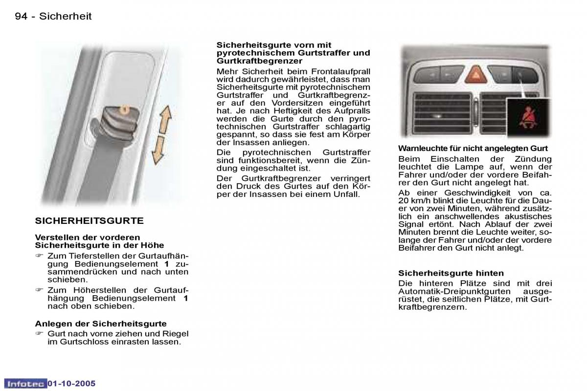 Peugeot 307 Handbuch / page 105