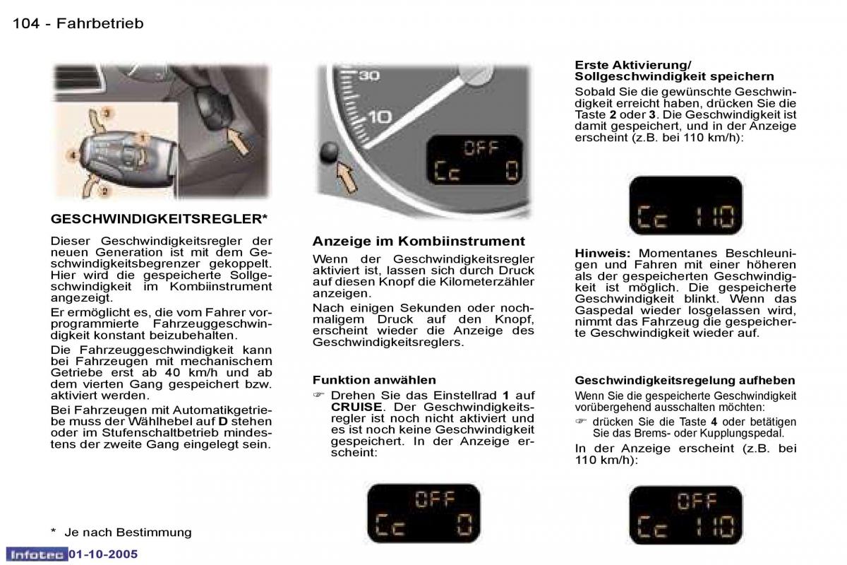 Peugeot 307 Handbuch / page 118