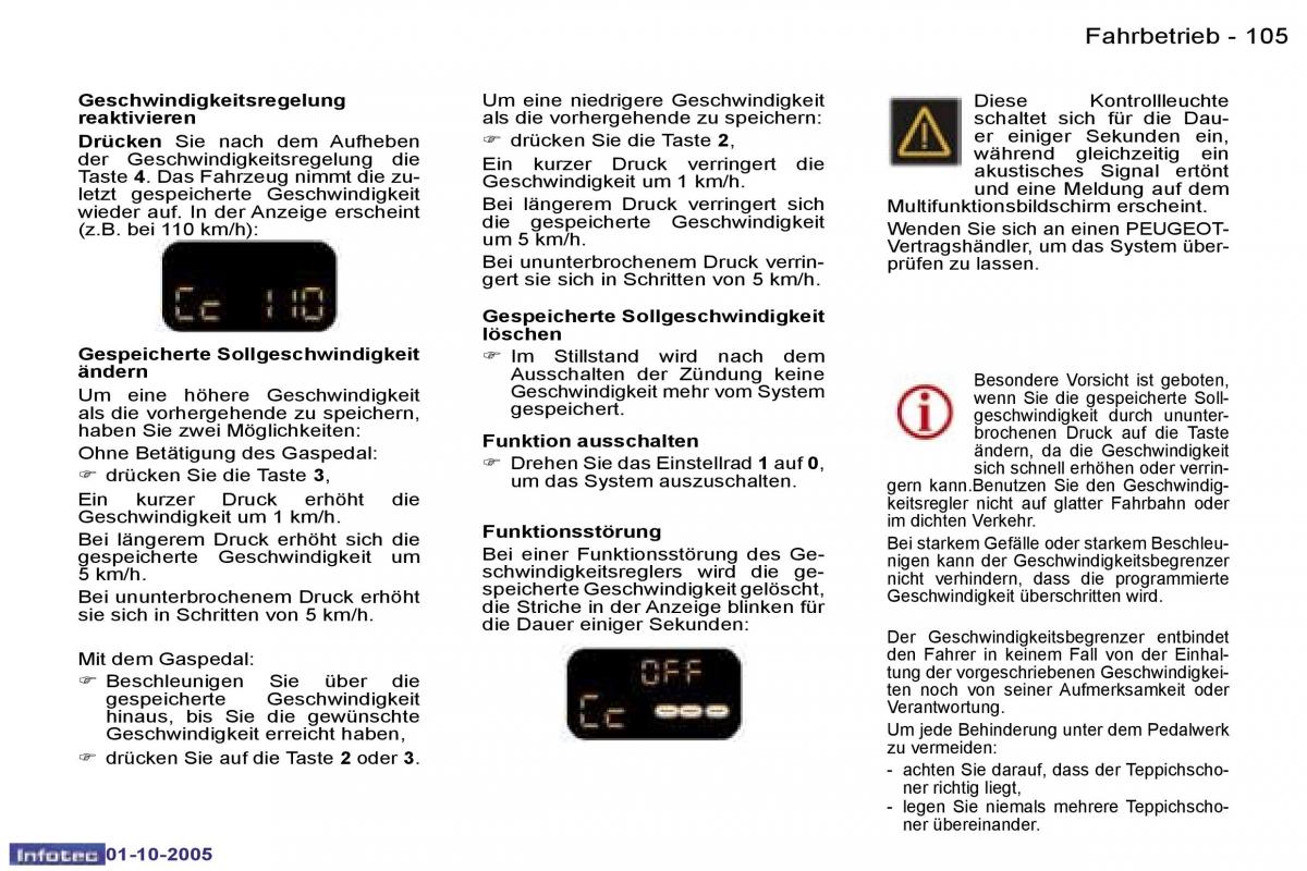 Peugeot 307 Handbuch / page 119