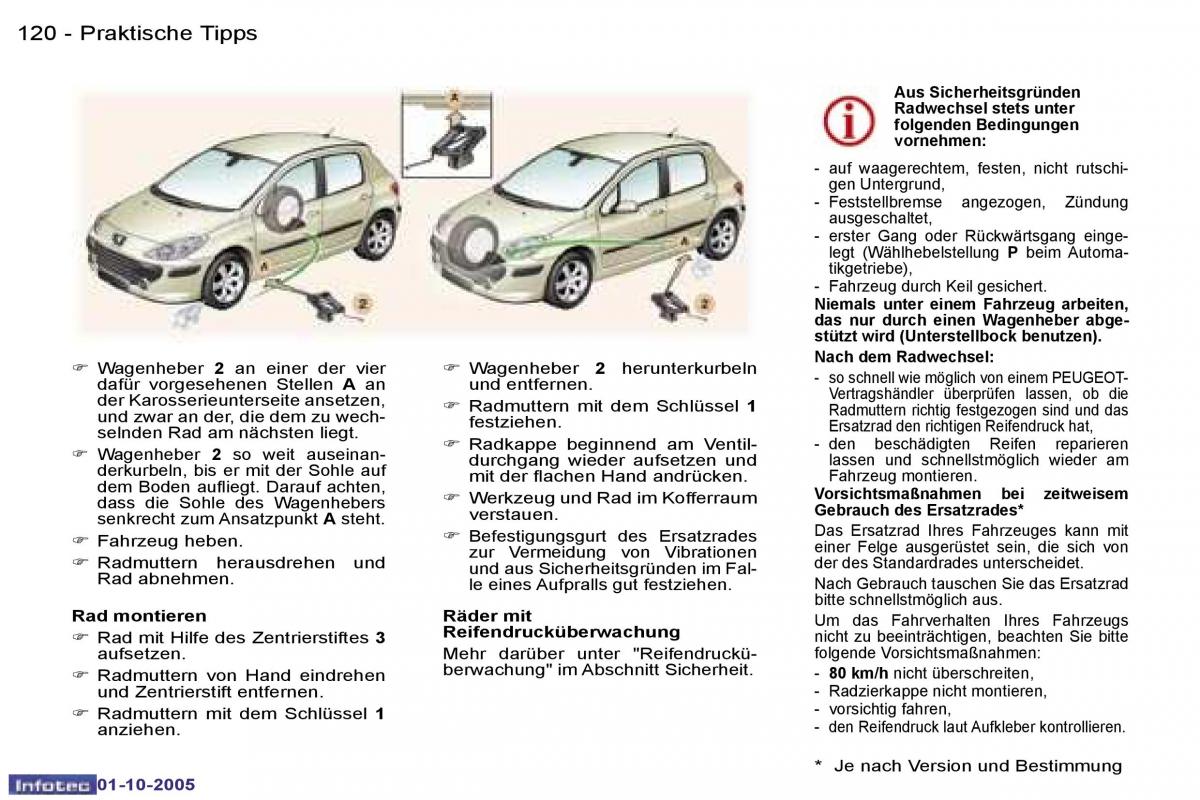 Peugeot 307 Handbuch / page 134