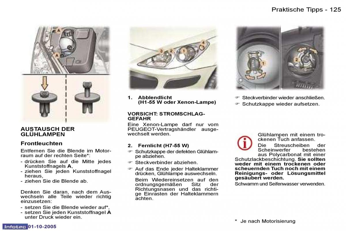 Peugeot 307 Handbuch / page 140