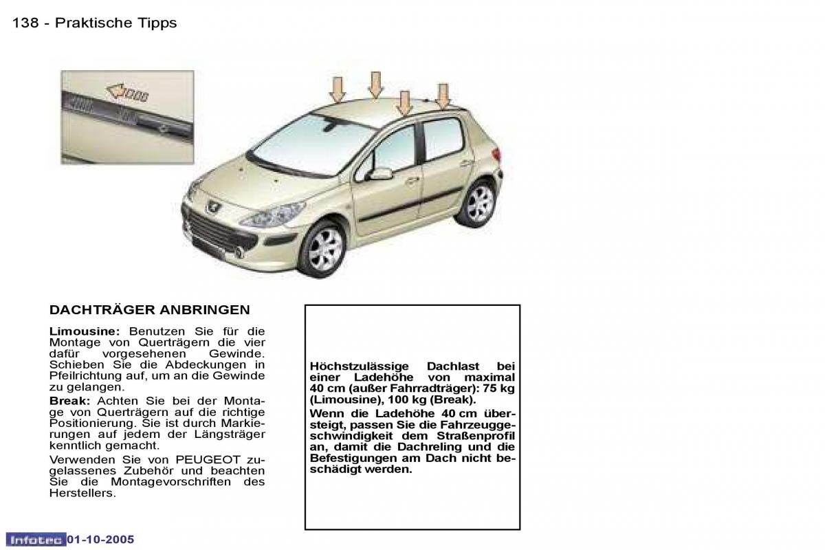 Peugeot 307 Handbuch / page 154