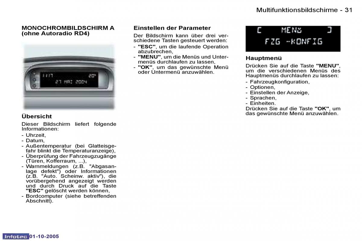 Peugeot 307 Handbuch / page 33