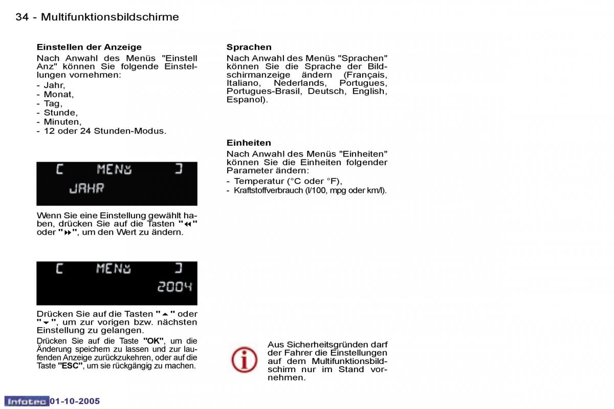 Peugeot 307 Handbuch / page 36