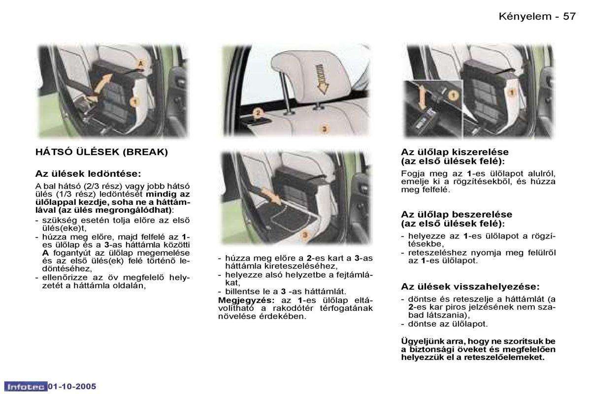 Peugeot 307 Kezelesi utmutato / page 60