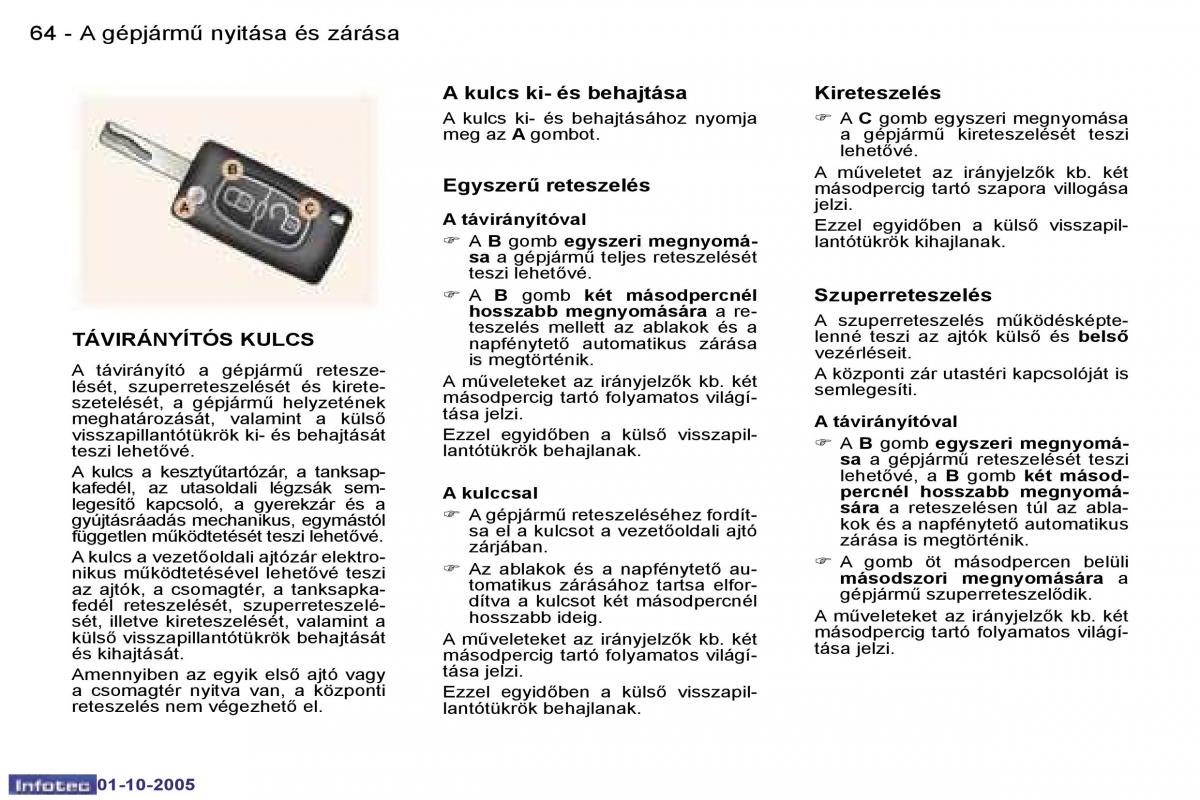 Peugeot 307 Kezelesi utmutato / page 67