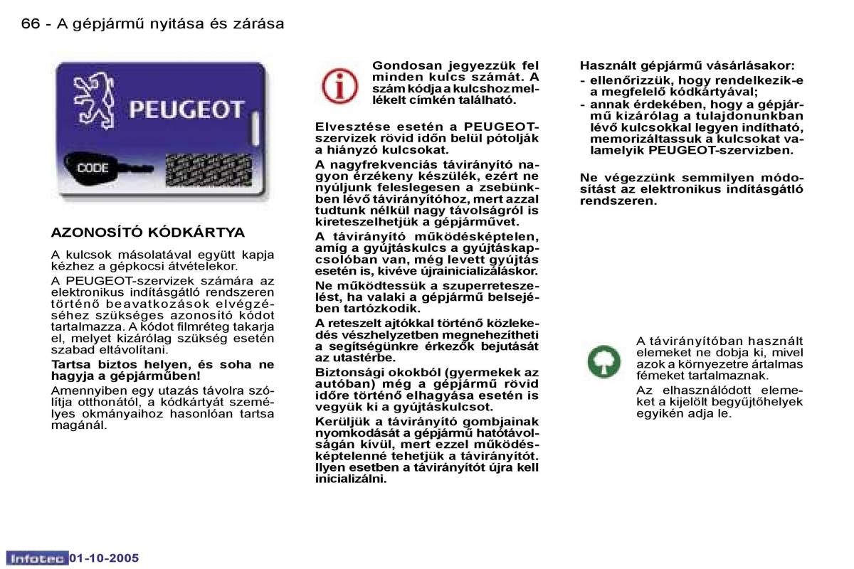 Peugeot 307 Kezelesi utmutato / page 69