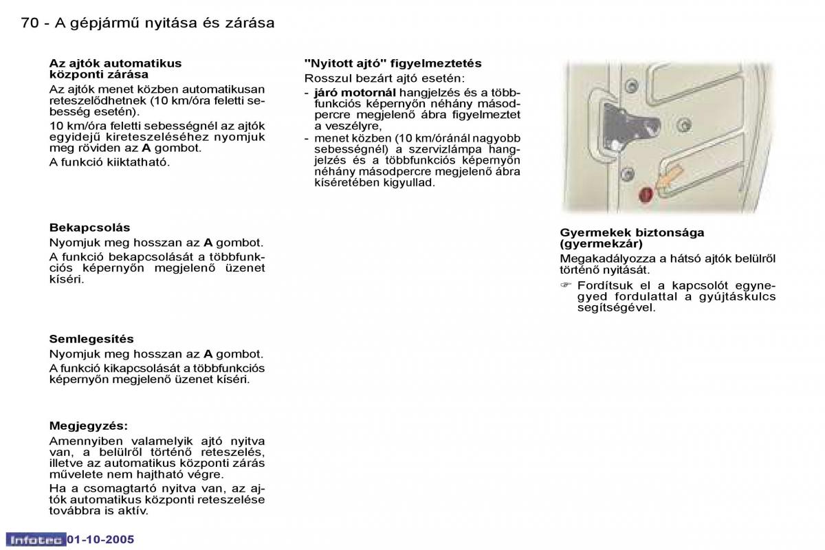 Peugeot 307 Kezelesi utmutato / page 76