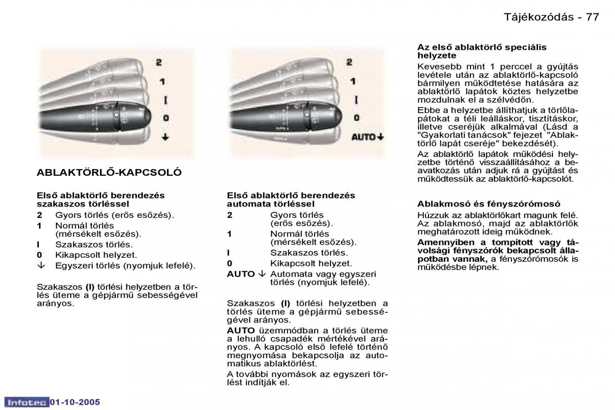 Peugeot 307 Kezelesi utmutato / page 85