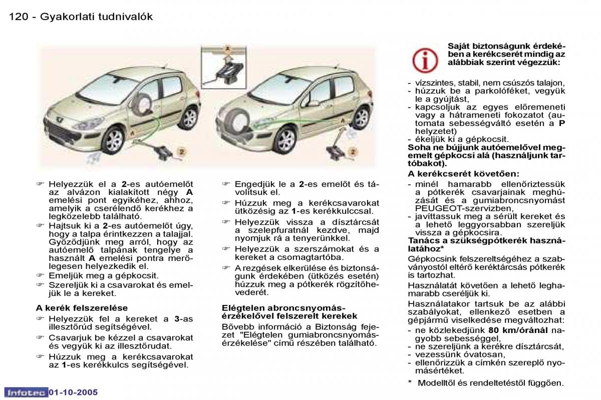 Peugeot 307 Kezelesi utmutato / page 134