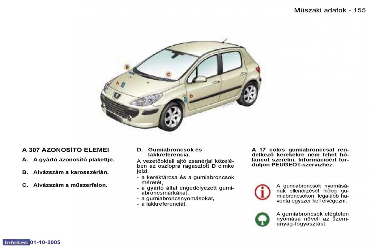 Peugeot 307 Kezelesi utmutato / page 171