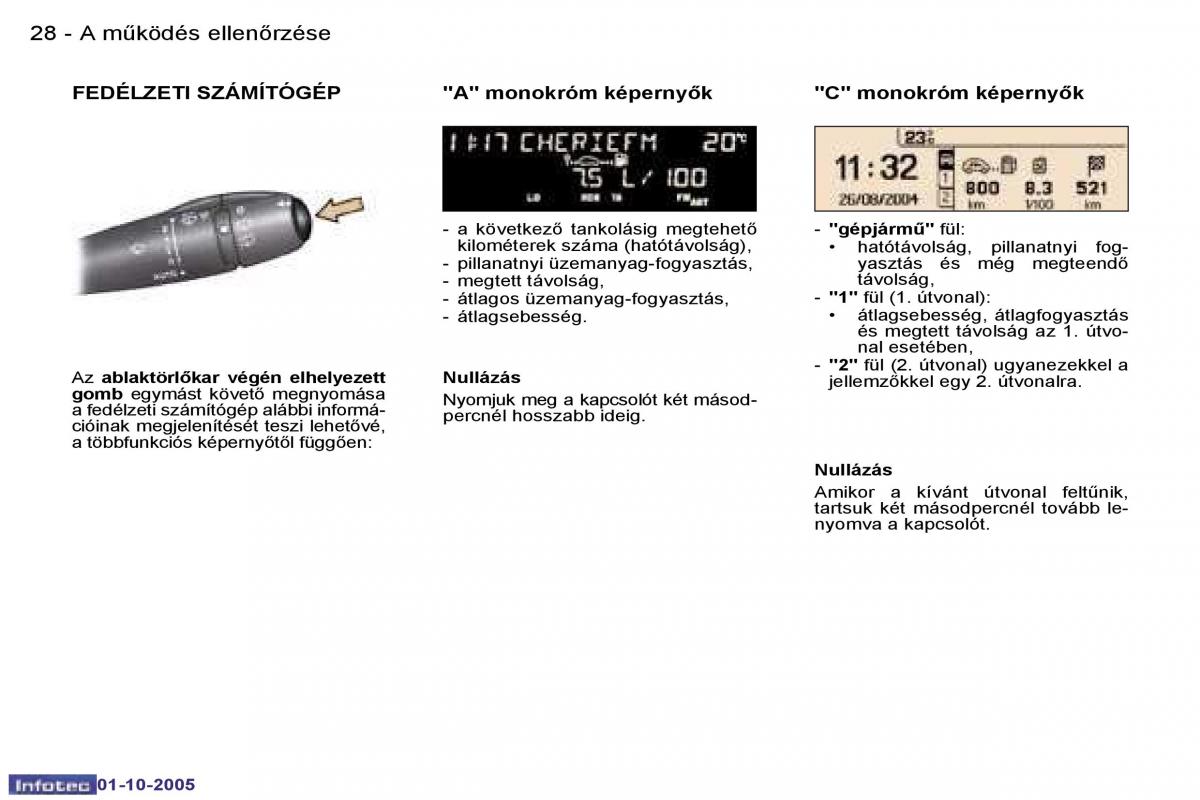 Peugeot 307 Kezelesi utmutato / page 30