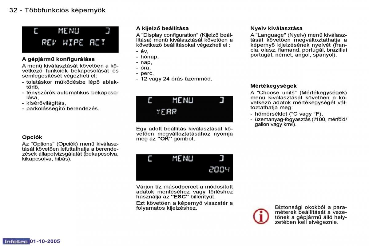 Peugeot 307 Kezelesi utmutato / page 34