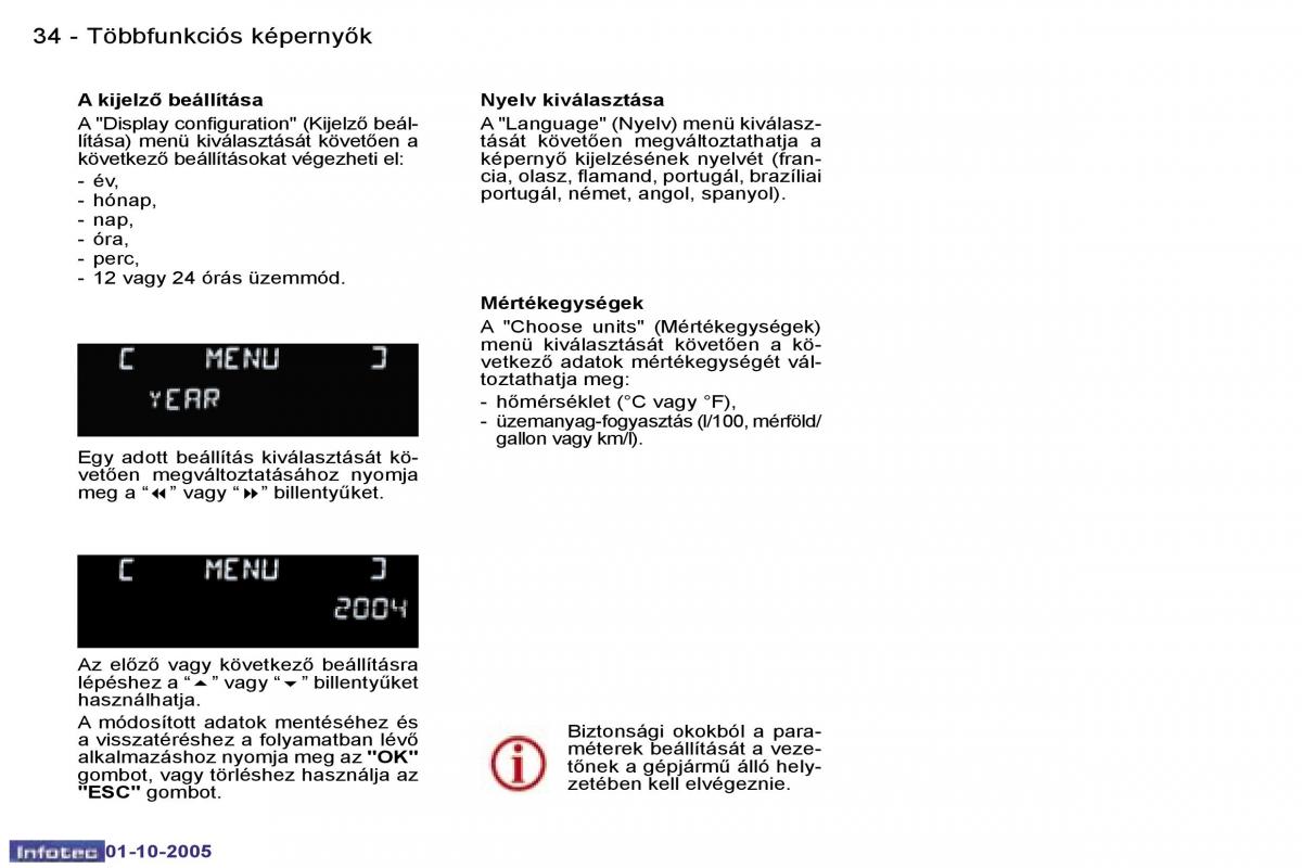 Peugeot 307 Kezelesi utmutato / page 36