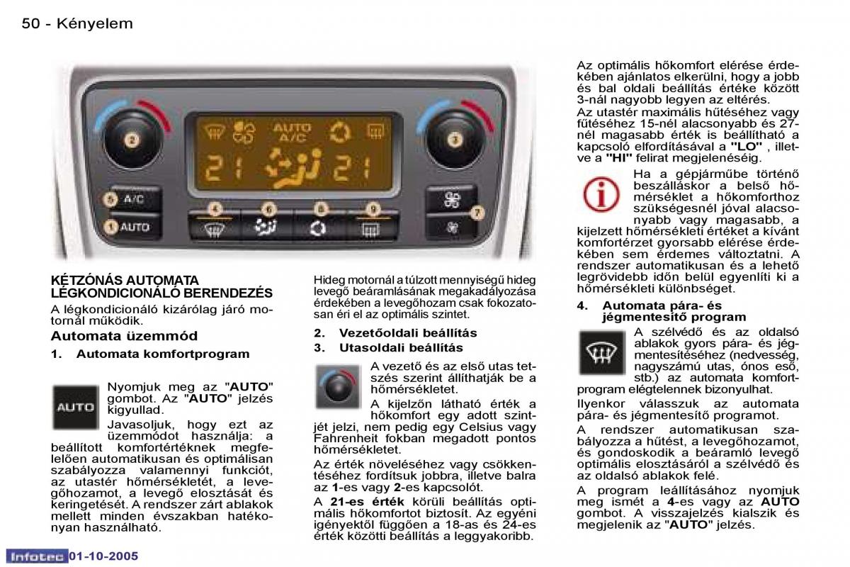 Peugeot 307 Kezelesi utmutato / page 52