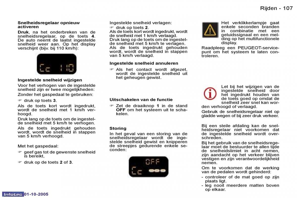 Peugeot 307 handleiding / page 121